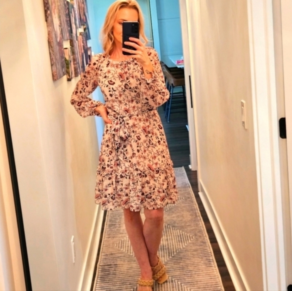 Eliza J Floral Print Long Sleeve Dress - SIZE 4 - Picture 15 of 16